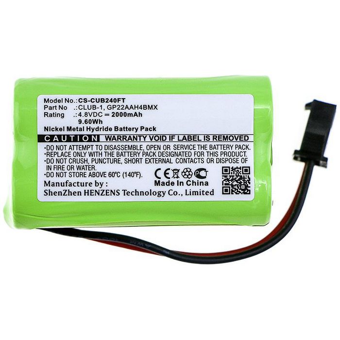 CoreParts Battery for Flashlight 9.60Wh Ni-Mh 4.8V 2000mAh Green for Clulite Flashlight Range, Torch - W125990688