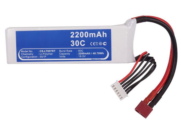 CoreParts Battery for Cars 40.70Wh Li-Pol 18.5V 2200mAh White for RC Cars LT957RT - W125989739