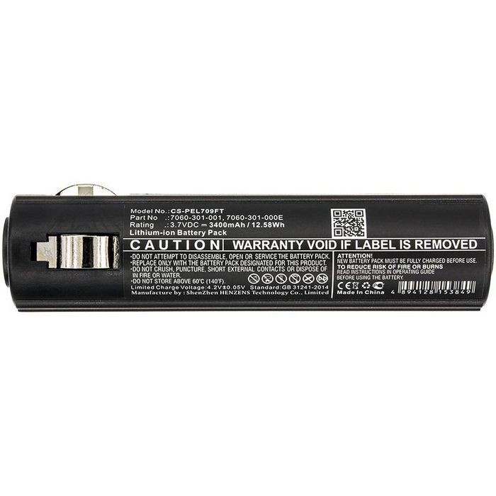 CoreParts Battery for Flashlight 12.58Wh Li-ion 3.7V 3400mAh Black for Peli Flashlight 7060, 7069 - W125990699