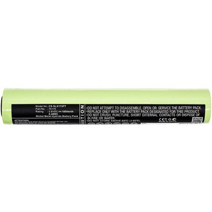 CoreParts Battery for Flashlight 6.48Wh Ni-Mh 3.6V 1800mAh Green for Peli Flashlight M9 - W125990703