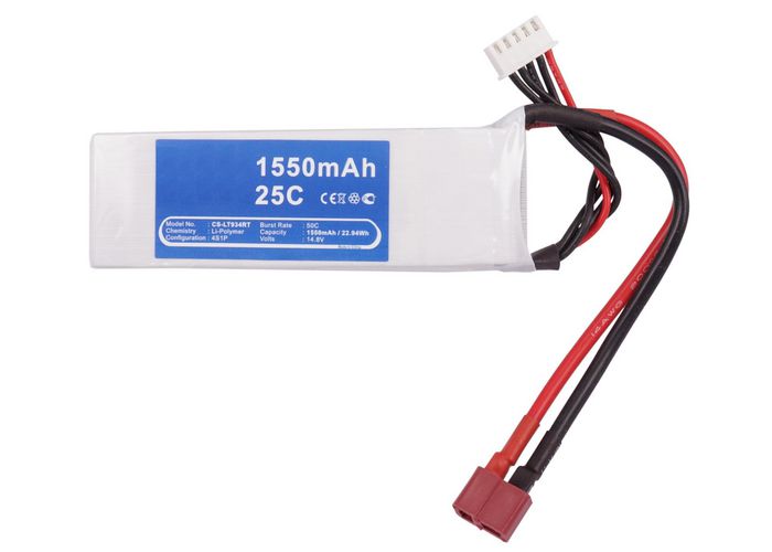 CoreParts Battery for Cars 22.94Wh Li-Pol 14.8V 1550mAh White for RC Cars LT934RT - W125989749