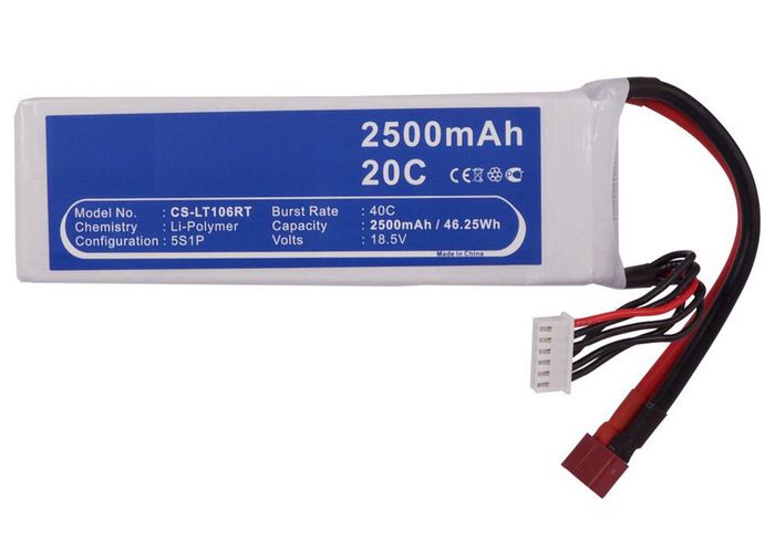 CoreParts Battery for Cars 46.25Wh Li-Pol 18.5V 2500mAh White for RC Cars LT106RT - W125989756