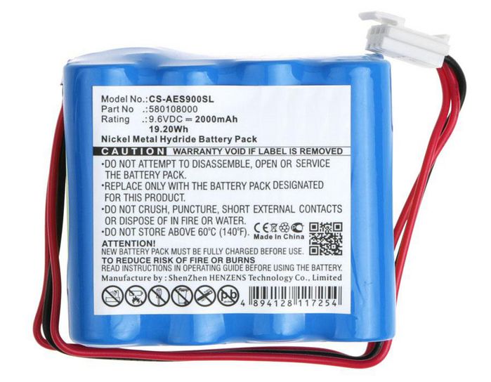 CoreParts Battery for Time Clock 19.20Wh Ni-Mh 9.6V 2000mAh Blue for Acroprint Time Clock 175, 175 Full Power Reserve, 310, 420, ATT310, ES1000, ES900 - W125994267