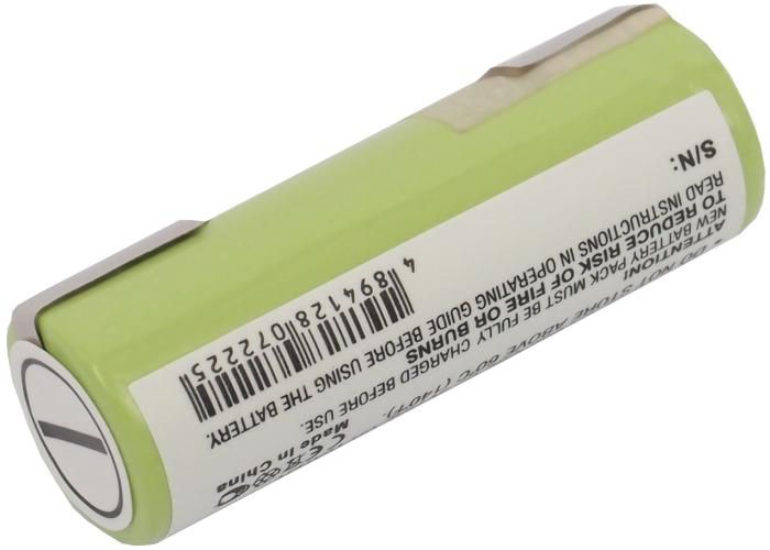 CoreParts Battery for Toothbrush 3Wh Ni-Mh 1.2V 2500mAh Green, for Braun Toothbrush 1008, 1012, 1013, 1013s, 1507s, 1508, 1509, 1512, 155, 2035, 2040, 2060, 2323, 2500, 2501, 2505, 2515, 2540, 2540s, 255, 2560, 26, 260, 3008, 3008 CruZer, 3011, 3020, 3105, 3305, 3310, 3315, 3508 - W125994272