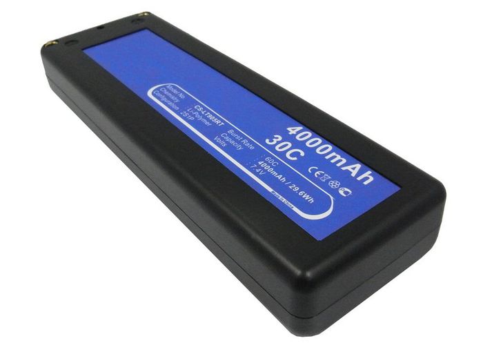 CoreParts Battery for Cars 29.60Wh Li-Pol 7.4V 4000mAh Hard Case Black for RC Cars LT905RT - W125989763