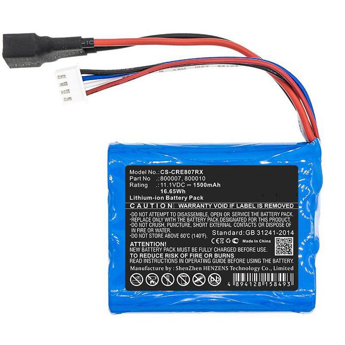 CoreParts Battery for Cars 16.65Wh Li-ion 11.1V 1500mAh Blue for Carrera Cars 800007, 800010 - W125989702