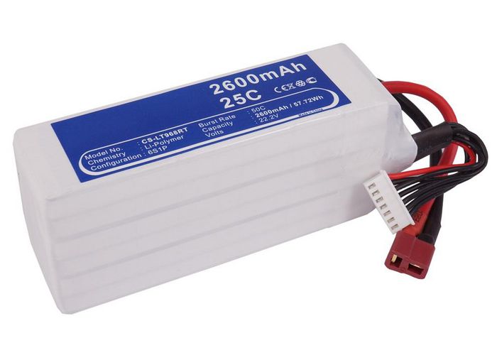 CoreParts Battery for Cars 57.72Wh Li-Pol 22.2V 2600mAh White for RC Cars LT968RT - W125989708