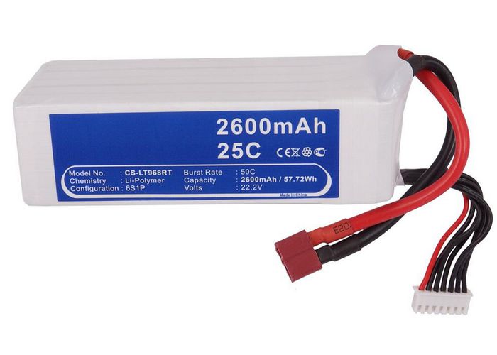 CoreParts Battery for Cars 57.72Wh Li-Pol 22.2V 2600mAh White for RC Cars LT968RT - W125989708