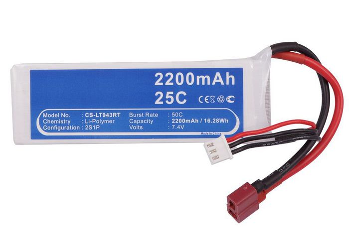 CoreParts Battery for Cars 16.28Wh Li-Pol 7.4V 2200mAh White for RC Cars LT943RT - W125989768