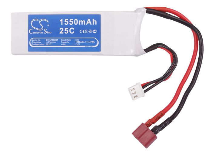 CoreParts Battery for Cars 11.47Wh Li-Pol 7.4V 1550mAh White for RC Cars LT932RT - W125989714