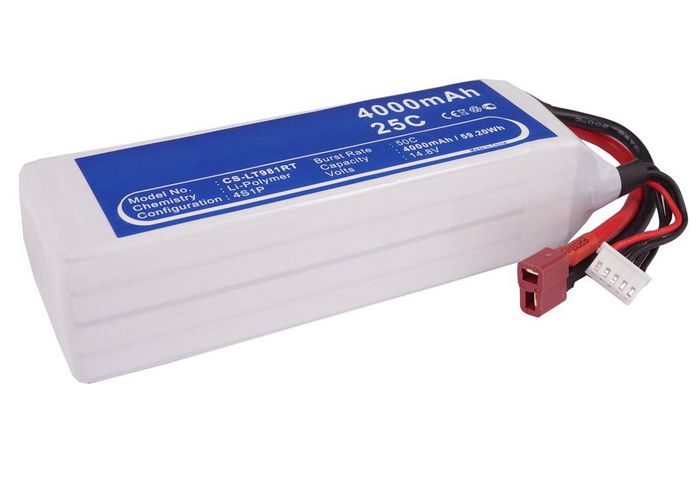 CoreParts Battery for Cars 59.20Wh Li-Pol 14.8V 4000mAh White for RC Cars LT981RT - W125989770
