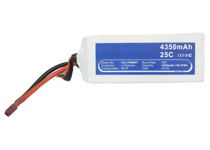 CoreParts Battery for Cars 96.57Wh Li-Pol 22.2V 4350mAh White for RC Cars LT988RT - W125989790