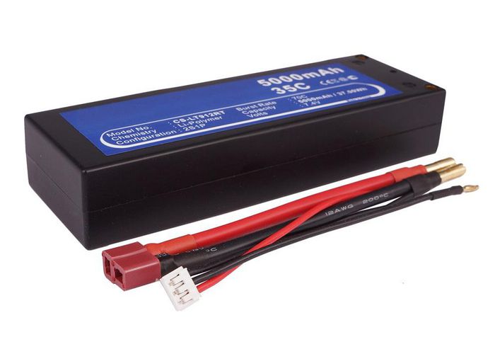 CoreParts Battery for Cars 37Wh Li-Pol 7.4V 5000mAh Hard Case Black for RC Cars LT912RT - W125989794