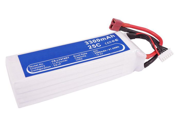 CoreParts Battery for Cars 61.05Wh Li-Pol 18.5V 3300mAh White for RC Cars LT978RT - W125989798