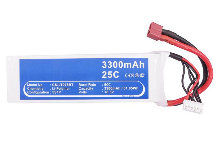 CoreParts Battery for Cars 61.05Wh Li-Pol 18.5V 3300mAh White for RC Cars LT978RT - W125989798