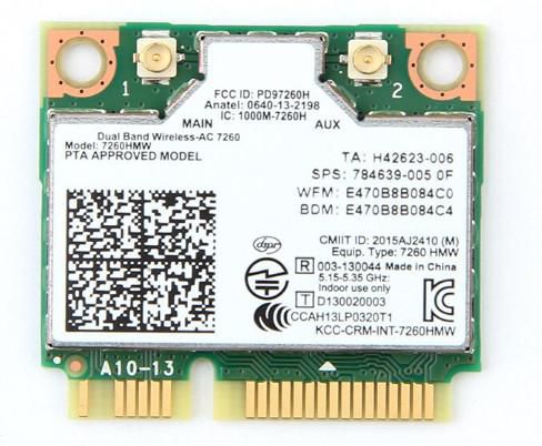 CoreParts Wireless Network Card Intel AC 7260 Dual Band Wireless- AC 7260, pulled - W124465273