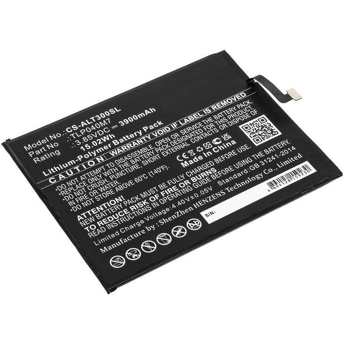 CoreParts Battery for Alcatel Tablet 15.02Wh Li-Pol 3.85V 3900mAh Black for Alcatel Tablet 3T, OT-9032T - W125994087