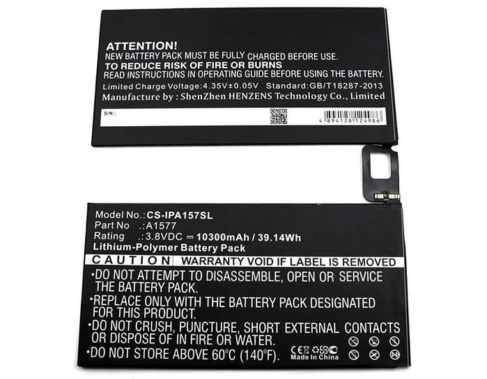 CoreParts Battery for Apple Tablet 39.14Wh Li-Pol 3.8V 10300mAh Black for Apple Tablet A1577, A1584, A1652, iPad Pro, iPad Pro 12.9 - W125994097