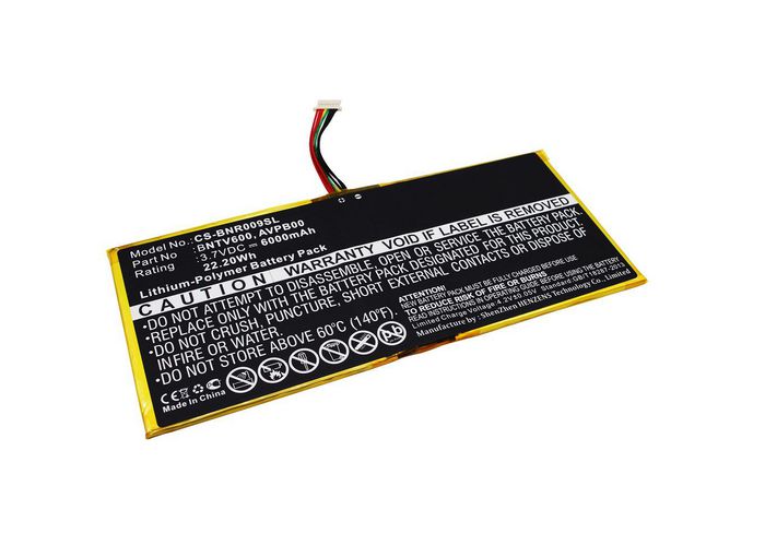 CoreParts Battery for Barnes & Noble Tablet 22.20Wh Li-Pol 3.7V 6000mAh Black for Barnes & Noble Tablet BNTV600, Nook HD+ Plus, NOOK HD+9, Ovation - W125994109