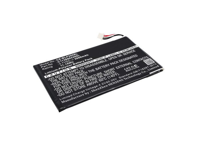 CoreParts Battery for BLU Tablet 11.10Wh Li-Pol 3.7V 3000mAh Black for BLU Tablet BT-D005L, P200, P200L, Touch Book 7 3G, TouchBook 7.0 3G, Touchbook 8 3G - W125994112