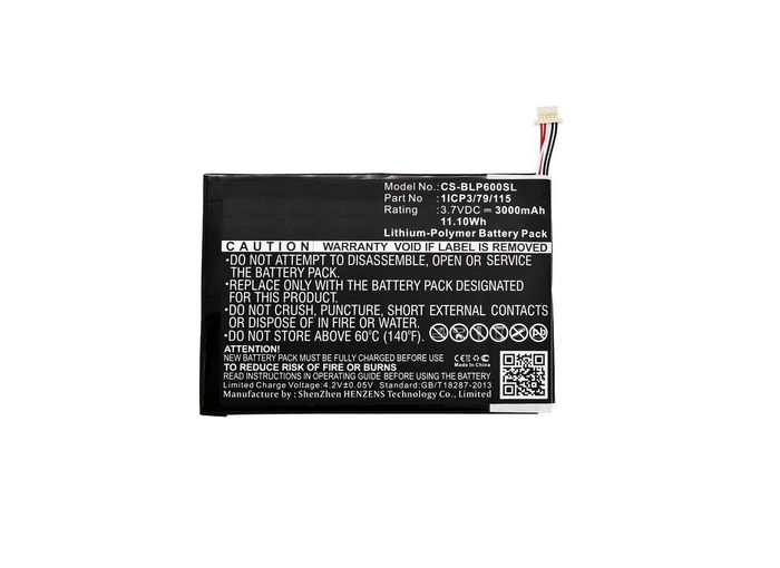 CoreParts Battery for BLU Tablet 11.10Wh Li-Pol 3.7V 3000mAh Black for BLU Tablet P60W, TouchBook 7.0 Pro - W125994116