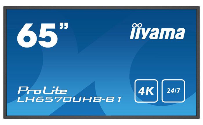 iiyama A 65" (165.3 cm) professional digital signage display with 4K UHD resolution, 24/7 operating time and a brightness output of 700cd/m² - W127041212