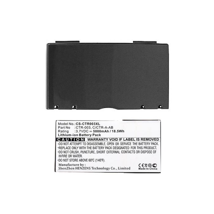 CoreParts Battery for Game Console 18.50Wh Li-ion 3.7V 5000mAh Grey for Nintendo Game Console 3DS, CTR-001, MIN-CTR-001 - W125990714