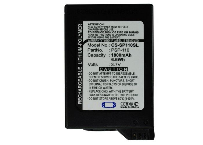 CoreParts Battery for Game Console 6.66Wh Li-ion 3.7V 1800mAh Black for Sony Game Console PSP-1000, PSP-1000G1, PSP-1000G1W, PSP-1000K, PSP-1000KCW, PSP-1001, PSP-1006 - W125990737