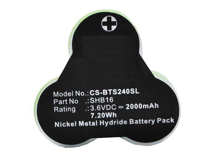 CoreParts Battery for Shaver 7.20Wh Ni-Mh 3.6V 2000mAh Green for Babyliss Shaver T24B, T24C, T24D - W125993925