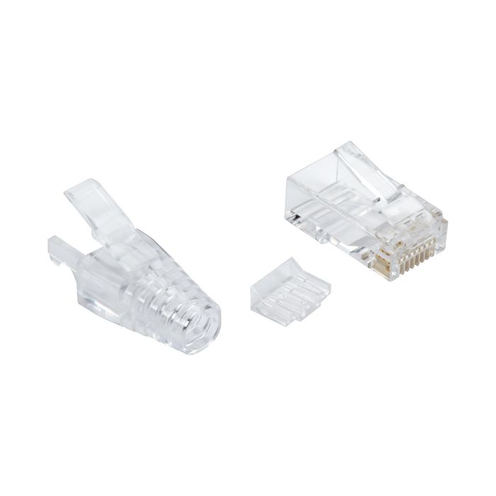 Black Box CAT6A MODULAR PLUGS WITH CLEAR BOOTS UTP 100 PACK - W127054629