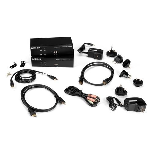 Black Box KVX SERIES HDMI/DISPLAYPORT CATX KVM EXTENDER, DH, TX+RX - W127055339