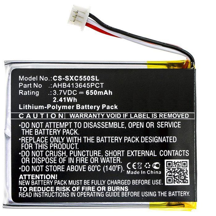 CoreParts Battery for Wireless Headset 2.41Wh Li-Pol 3.7V 650mAh Black for Sennheiser Wireless Headset PXC 550 - W125994482