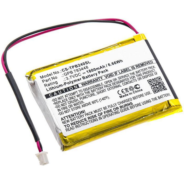 CoreParts Battery for Wireless Headset 6.66Wh Li-Pol 3.7V 1800mAh Black for Telex Wireless Headset PB24N, PB24ND-TX, Transmitter PB24ND-TX - W125994488
