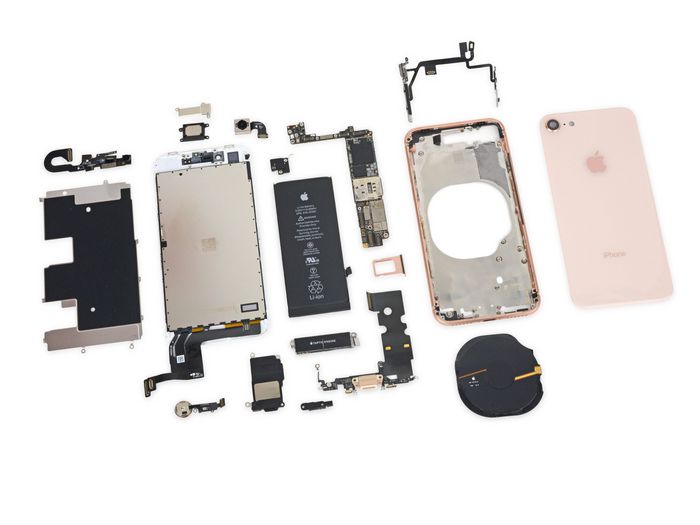 CoreParts Iphone 8 Rear back glass Gold - W125831161