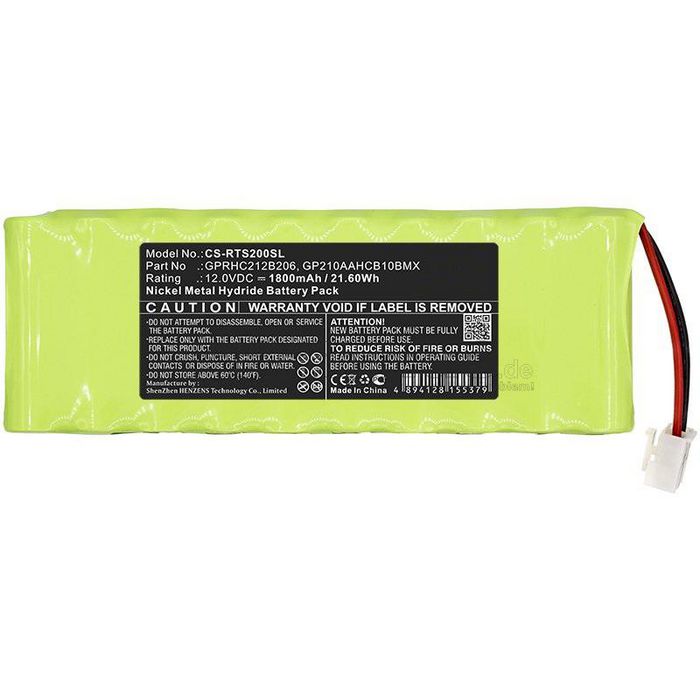 CoreParts Battery for Smart Home 21.60Wh Ni-Mh 12V 1800mAh Green for Roto Smart Home RT2, SF G2, SF G3, SF G4, WDT-S - W125993950