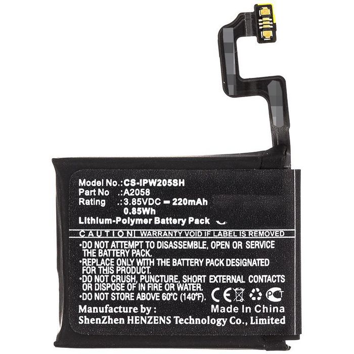 CoreParts Battery for Smartwatch 0.85Wh Li-Pol 3.85V 220mAh Black for Apple Smartwatch A1975, A1977, A2007, iWatch Series 4 40mm - W125993954