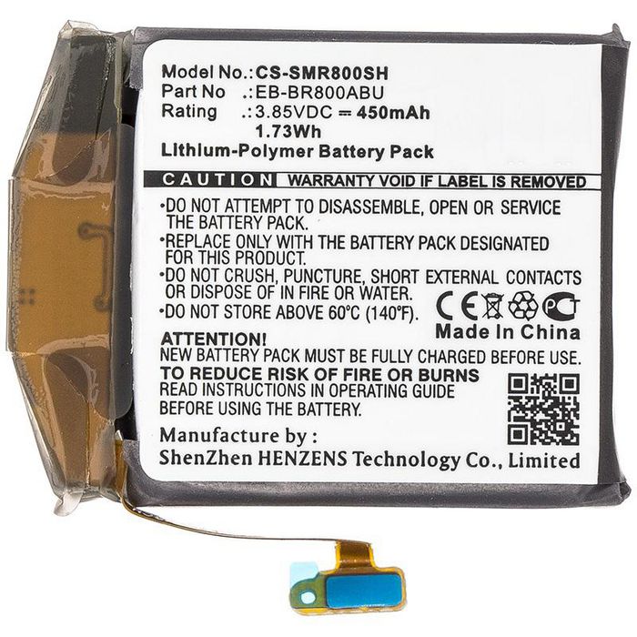 CoreParts Battery for Smartwatch 1.73Wh Li-Pol 3.85V 450mAh Black for Samsung Smartwatch Galaxy Watch 46mm, SM-R800, SM-R805 - W125993995