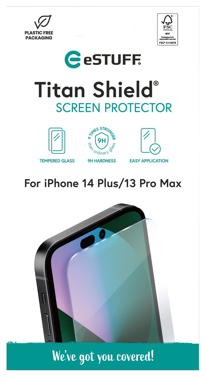 eSTUFF Titan Shield Screen Protector for iPhone 14 Plus/13 Pro Max  - Clear - W126799178