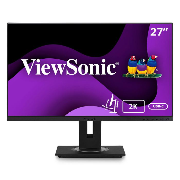 ViewSonic 27" 16:9 2560 x 1440 QHD frameless SuperClear IPS LED Monitor with 5ms, HDMI, DisplayPort in, DisplayPort out, USB Type C, RJ45 Ethernet,  USB, Speakers and Full Ergonomic Stand with large tilt angle, dual direction pivot - W127073690