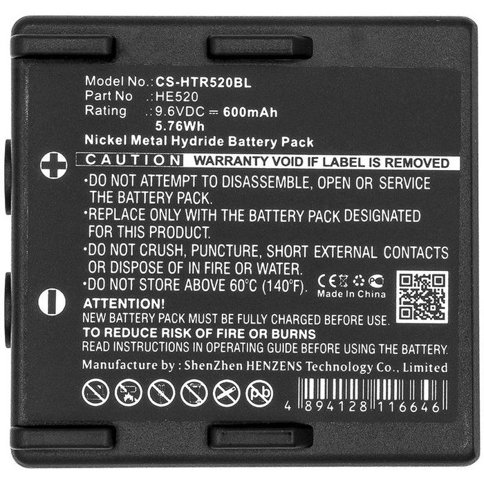 CoreParts Battery for Crane Remote Control 5.76Wh Ni-Mh 9.6V 600mAh Black for Abitron Crane Remote Control KH68300520.A - W125990062