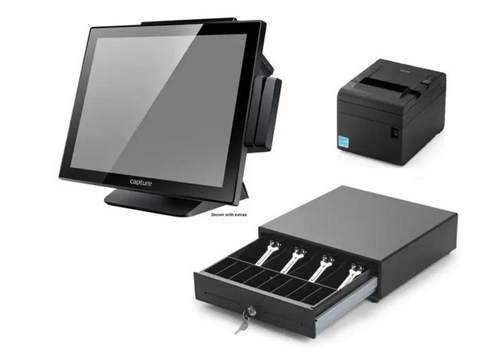 Capture POS In a Box, Swordfish POS system J1900 + Thermal Printer + 330 mm Cash Drawer (with Windows 10 IoT) - W125877496