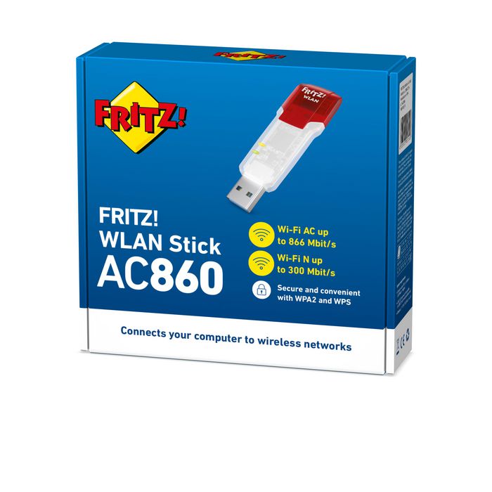 AVM FRITZ!WLAN Stick AC 860 International, USB 3.0, 802.11 ac/n/g/b/a, WPA/WPA2 - W124981434