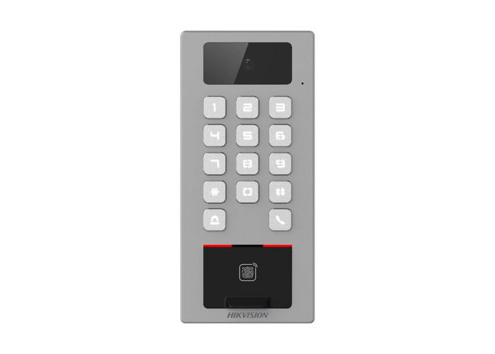 Hikvision Teminal controlo de acessos (cartões Mifare, DESfire, código PIN) videoporteiro SIP IK09 IP65 - W127076566