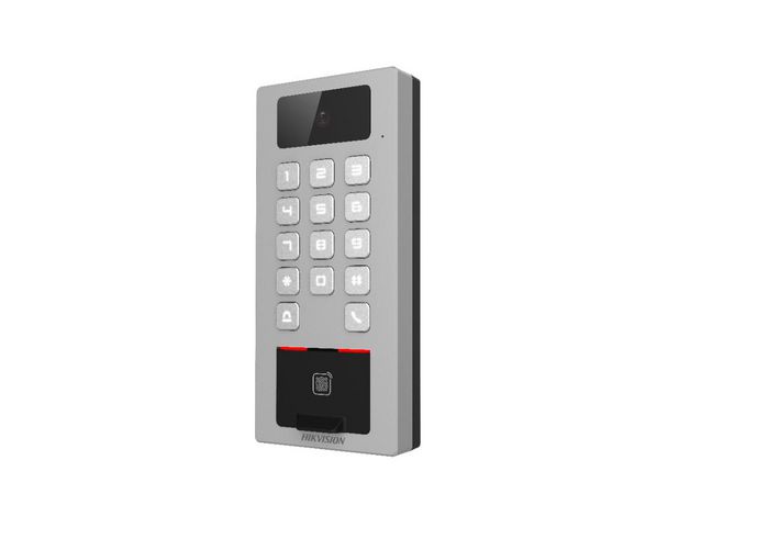 Hikvision Teminal control de accesos (tarjetas Mifare, DESfire, código PIN) videoportero SIP IK09 IP65 - W127076566
