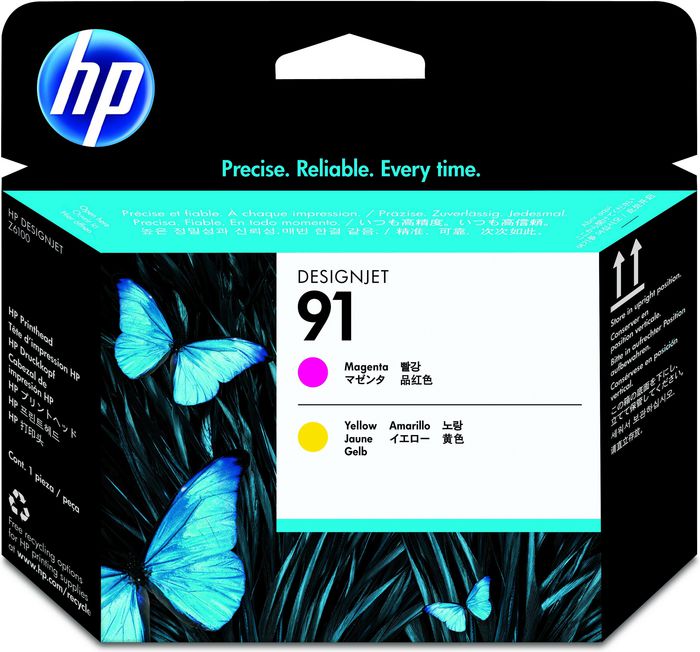 HP 91 Value Pack 775-ml Magenta/Yellow DesignJet Ink Cartridges/Printhead - W125168149