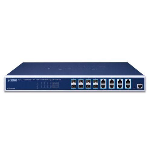 Planet Lag 3 8-port 10GBASE-X SFP+ + 8-port 10GBASE-T administreret Ethernet-switch - W127112204