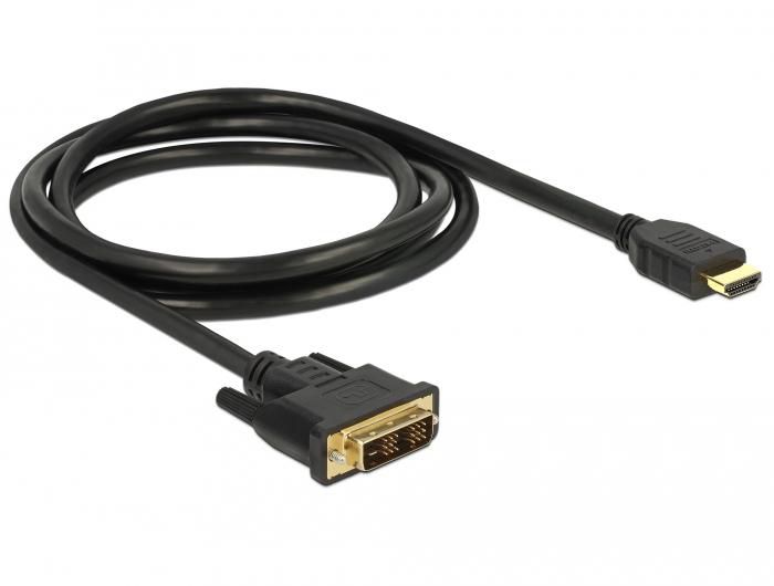 Delock Cable DVI 18+1 male > HDMI-A male 1.5 m - black - W127153317