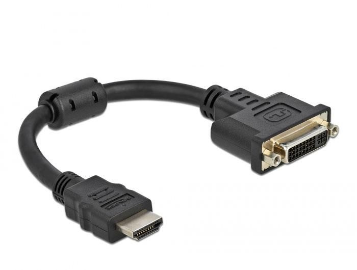 Delock Adapter HDMI male to DVI 24+5 female 4K 30 Hz 20 cm - black - W127153328