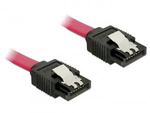 Delock Cable SATA 6 Gb/s male straight > SATA male straight 30 cm red metal - W127153440