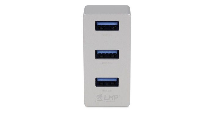 LMP USB-C Tiny Hub, 3 port USB-A hub - Silver - W127153689